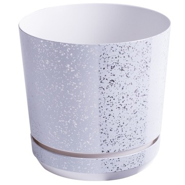 Doniczka DEKOR śr. 14 cm kolor biały marmur