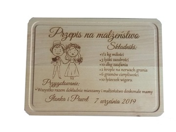 Deska do krojenia grawer Ślub Walentynki Prezent