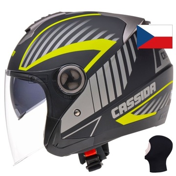 CZESKI KASK NA MOTOCYKL JET CASSIDA +KOMINIARKA L