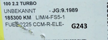 AUDI 100 C3 2.2 ТУРБО КОРОБКА ПЕРЕДАЧ APS 185TYS