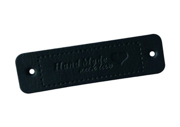 Metka naszywka HANDMADE ekoskóra 50x15 mm M20