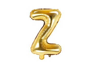 Balon 35cm LITERA ,, Z '' ZŁOTA cyfry litery NAPIS