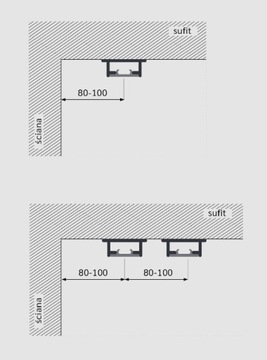 Алюминиевый потолочный рельс скрытого монтажа, изготовленный по индивидуальному заказу.