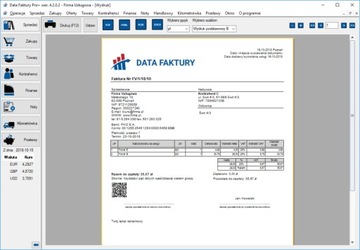 Программа выставления счетов Invoice Date PRO, интегрированная с KSeF