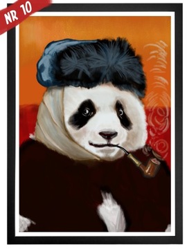 PLAKAT OBRAZ A3 PANDY MALARSTWO ŚMIESZNY PREZENT