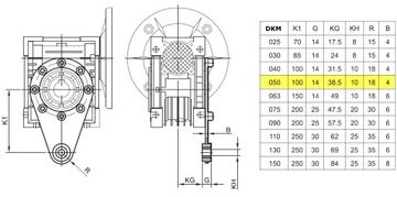 Motoreduktor Przekładnia 50 z silnikiem 0,75kW 3f
