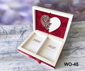 Коробочка для обручальных колец с красочной графикой и различными узорами