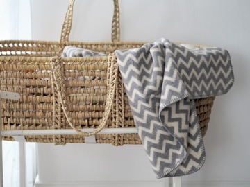 Zaffiro Kocyk bawełniany dziecięcy do wózka - zygz