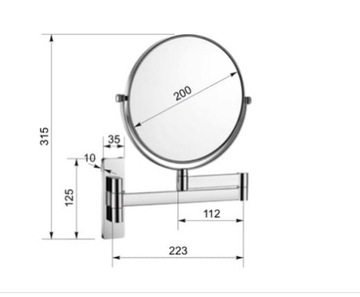 Зеркало Stella x 3, передвижное, черный матовый 22.01330-B