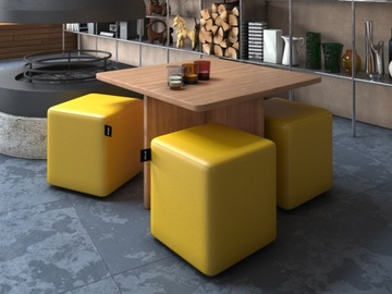 Pufa taboret CUBE DUŻO TKANIN