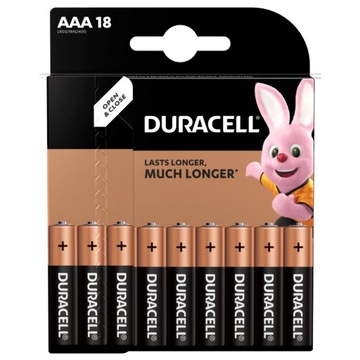 Alkaliczne baterie Duracell AAA x 18 R3