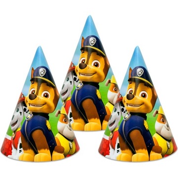 Czapeczki Urodzinowe Psi Patrol Paw Chase 6 szt.