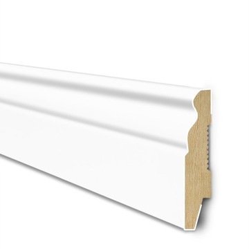 Плинтус МДФ, белый рифленый, Ш-Ш 6см