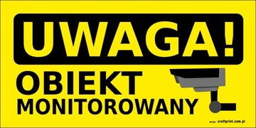 TABLICZKA OBIEKT MONITOROWANY 20x10 cm TEREN
