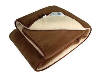KOŁDRA WEŁNIANA 200x200 CAMEL CIEMNY + JASNY CC1