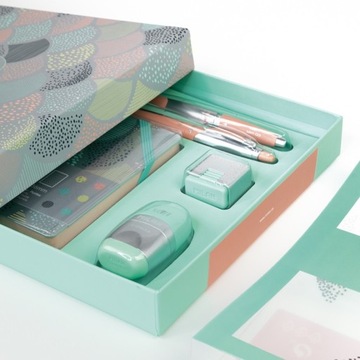 MILAN Komplet przyborów 5 elementów notes Silver