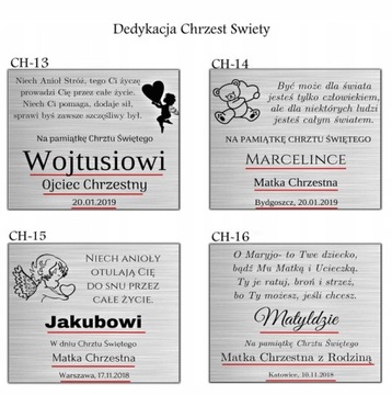 SREBRNY OBRAZEK PAMIĄTKA CHRZTU ŚWIĘTEGO GRAWER
