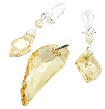 ARSYLION klipsy z kryształ Swarovski Golden Shadow