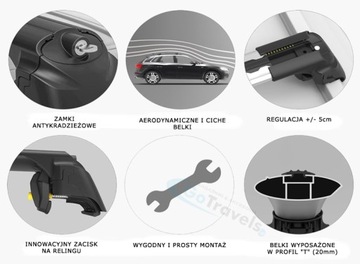Bagażnik dachowy na relingi VW Tiguan 2007-2016