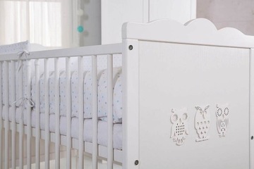 Łóżeczko MARSELL biały 140x70 szuflada i barierka