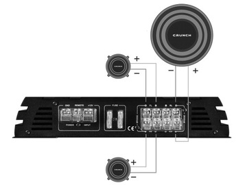 Коробка Pioneer 1400 Вт + Crunch GPX1000.4 + кабели