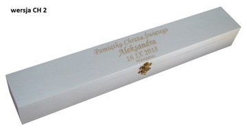 Крещальный халат и именная свеча КРЕЩЕНИЕ + Коробочка