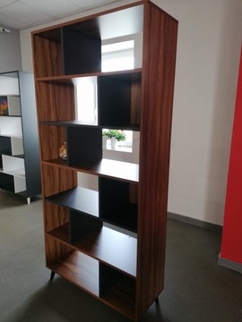 КНИЖНЫЙ ШКАФ НАСТЕННЫЙ ГРАФИТ И ОРЕХ ДЕТСКАЯ КОМНАТА