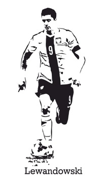 NAKLEJKA PIŁKARZ Lewandowski 180cm +portret GRATIS