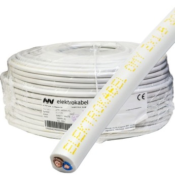 Кабель корпусной H03VV-F (OMY) 2х1,5 белый 300/300В /100м/