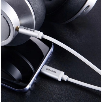 BASEUS KABEL AUDIOUSB-C TYPE-C AUX DO MINI JACK 3.5mm WTYK PRZEWÓD ADAPTER