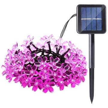 50 Led Lampki Solarne Ogrodu Ozdobne Oświetlenie
