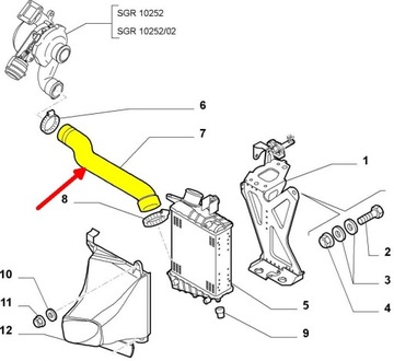 ALFA ROMEO 156 2,4 JTD PŘÍVOD TRUBKA WAZ TURBO INTERCOOLER 60688599