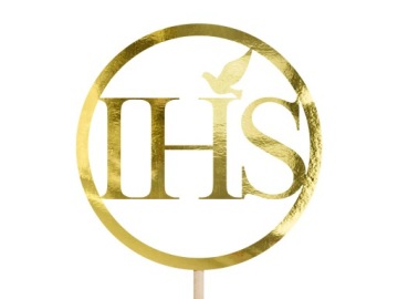 Декорації До причастя Топпер на торт IHS золотий 22 см