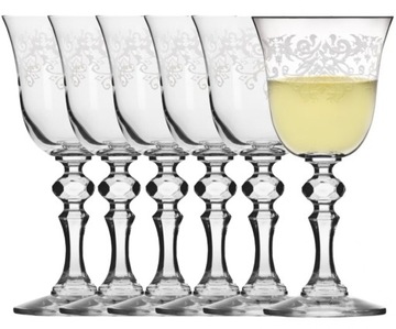 ZESTAW 6 KIELISZKÓW DO WINA BIAŁEGO KRISTA DECO 150ml KROSNO
