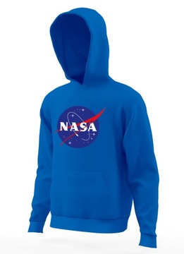Bluza NASA, dziecięca na prezent, niebieska r. 122