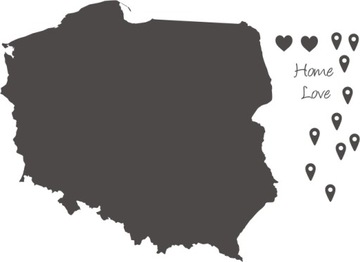 Naklejki naklejka mapa POLSKI POLSKA PINEZKI