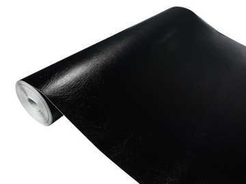 Фольга имитирующая кожу самоклеящаяся шпон для столешницы мебели ЧЕРНАЯ КОЖА 45см