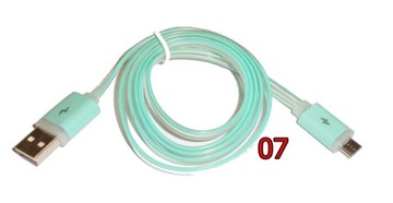 KABEL micro USB microUSB LED ŚWIECĄCY SZYBKIE ŁADOWANIE * FAST CHARGING 1m