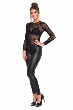 ЛЕГГИНГИ ИЗ ЛАТЕКСА, МАТОВАЯ ЧЕРНАЯ КОЖА, XXL