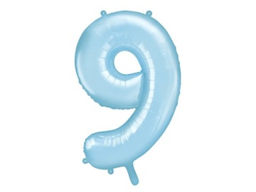 BALON CYFRA 9 CYFERKI duże NIEBIESKI URODZINY 86cm