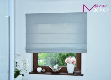 СЕРЫЕ РИМСКИЕ ШТОРЫ С БЛЕСКАМИ С СЕРЕБРЯНОЙ НИТЬЮ