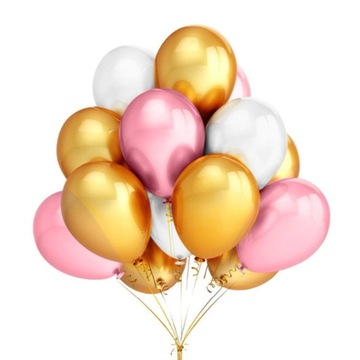 BUKIET BALONÓW GOLD & PINK PEARL na Ślub