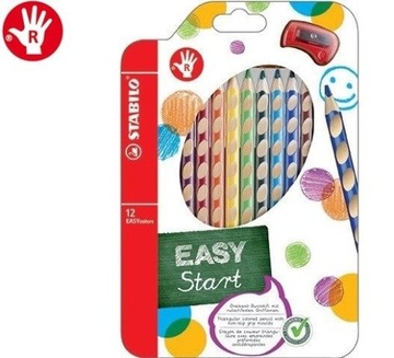 Kredki STABILO EASY COLORS 12 kolorów + temperówka , dla praworęcznych