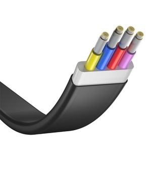 ПЛОСКИЙ USB 2,4 A кабель MICRO USB QC 3.0 1 м со светодиодом