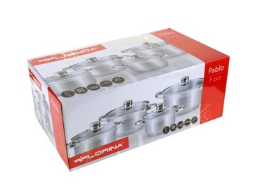 Набор стальных кастрюль Florina Pablo, 9 предм.