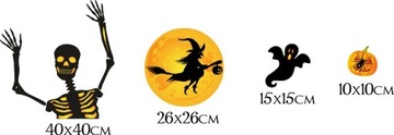 Наклейки для украшения окон на Хэллоуин Тыквенная летучая мышь