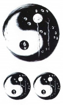 TATUAŻ ZMYWALNY TYMCZASOWY DAMSKI MĘSKI YIN I YANG