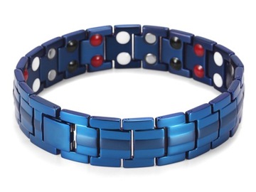 GRUBA TYTANOWA ZDROWOTNA BRANSOLETA MĘSKA MAGNETYCZNA MOCNA CZYSTY TYTAN