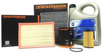 OLEJ GM 5L + DENCKERMANN ZESTAW FILTRÓW OPEL MOKKA 1.4 T 1.6