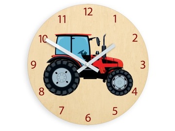 Zegar ścienny do pokoju dziecka TRAKTOR 30cm CICHY